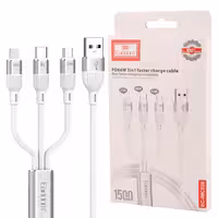 کابل 3 سر فست شارژ Earldom EC-IMC026 2.4A PD 66W 1.5m