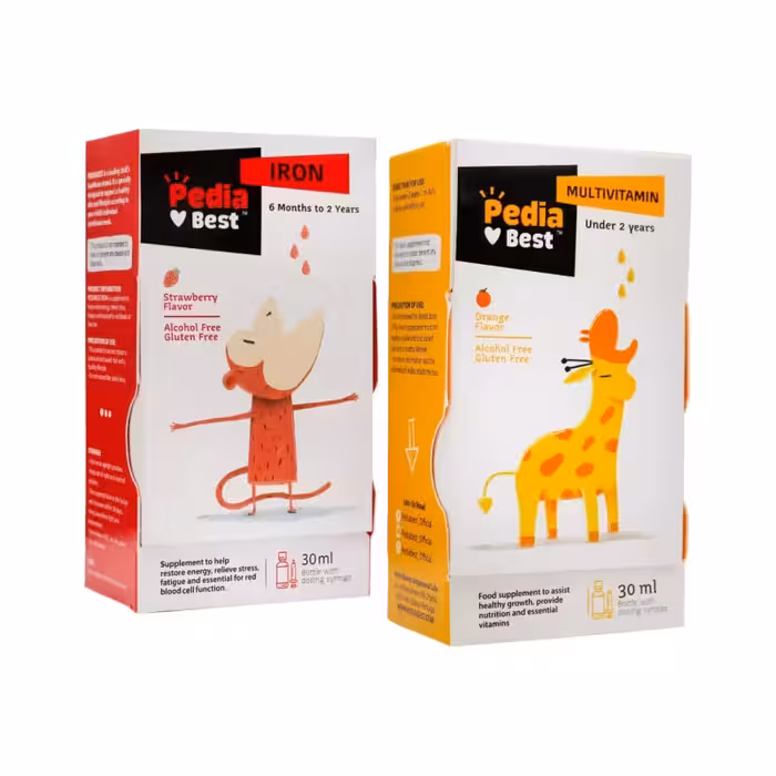 پک قطره آهن و مولتی ویتامین کودک پدیابست – تامین آهن و ویتامین‌های کودک