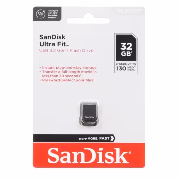 Sandisk Ultra Fit USB3.2 Flash memory – 32GB