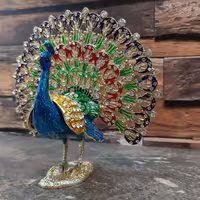  مجسمه جا حلقه ای طاووس طلایی فلزی رنگ صد در صد ثابت 