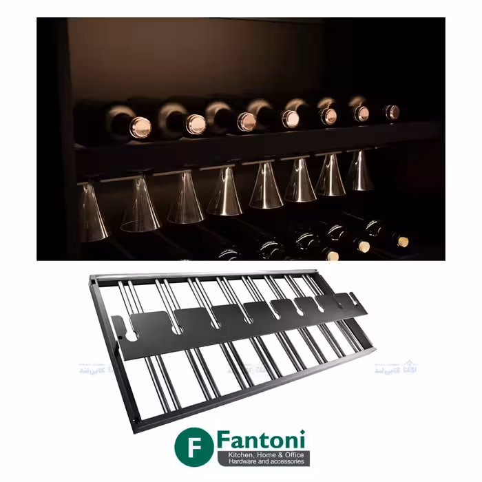 چراغ LED شلف آلومینیومی نگهدارنده بطری و گیلاس به همراه ترانس فانتونی N675 تا N676