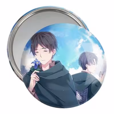 آینه جیبی خندالو مدل لیوای و ارن انیمه اتک آن تایتان Attack on Titan کد 11032