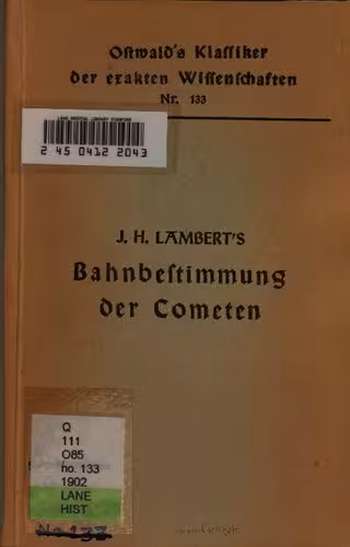 خرید و دانلود نسخه کامل کتاب Abhandlungen zur Bahnbestimmung der Kometen (1761, 1771, 1772)