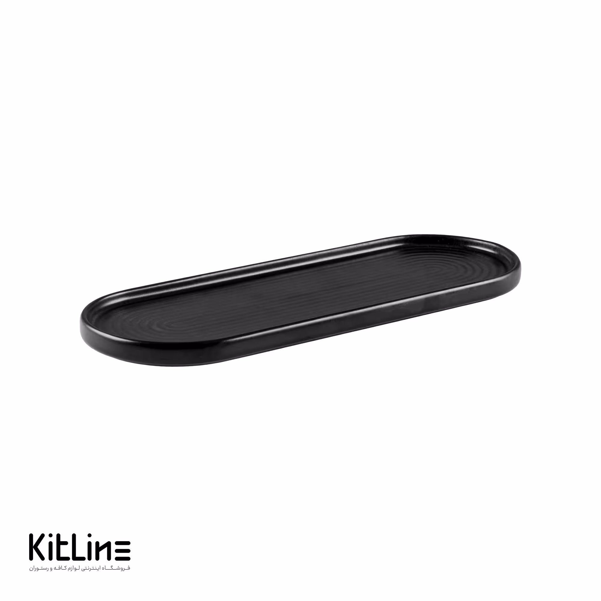 بشقاب پرسلین 10×30 سانتیمتری مشکی آرتیزان مدل لاین