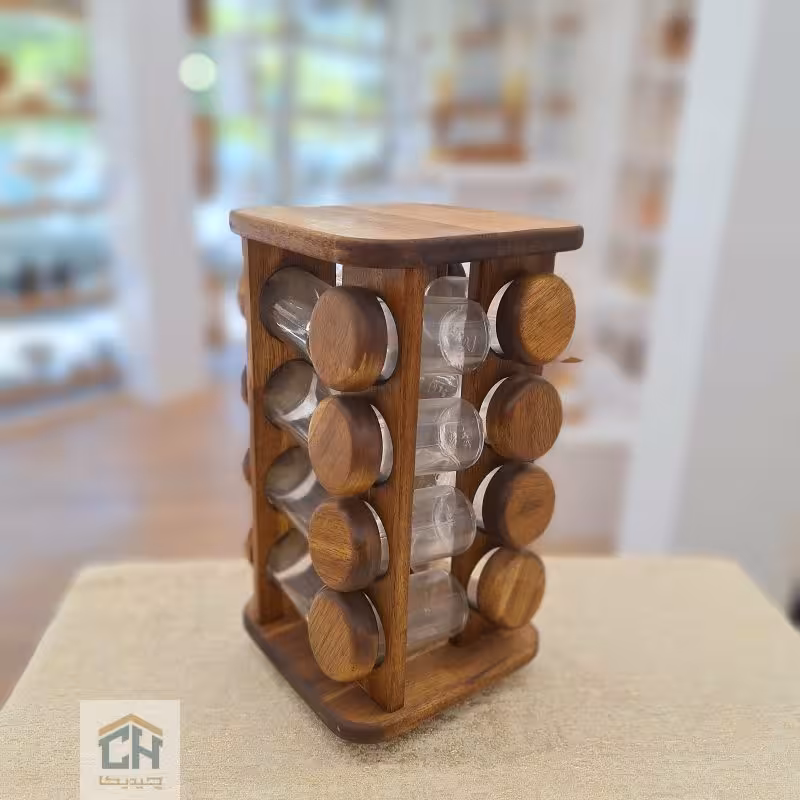 ست جا ادویه 16 تایی گردان طرح مربع مدل ACA99164