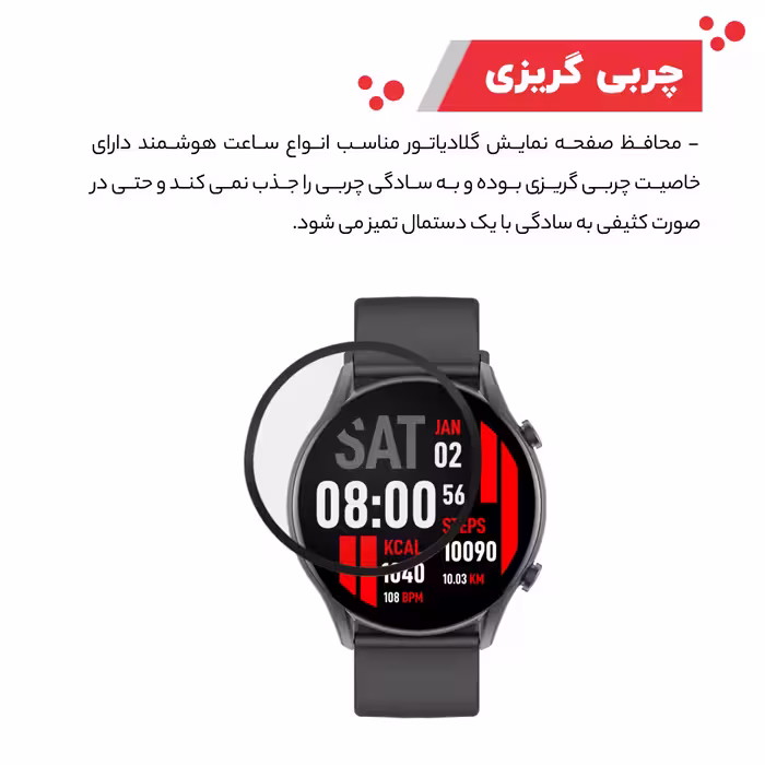 محافظ صفحه نمایش گلادیاتور مدل GWP2000 مناسب برای ساعت هوشمند کیسلکت Calling Watch KR بسته 2 عددی