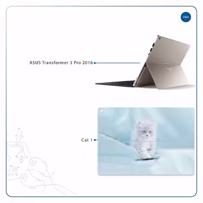 برچسب پوششی ماهوت مدل Cat-1 مناسب برای تبلت ایسوس Transformer 3 Pro 2016