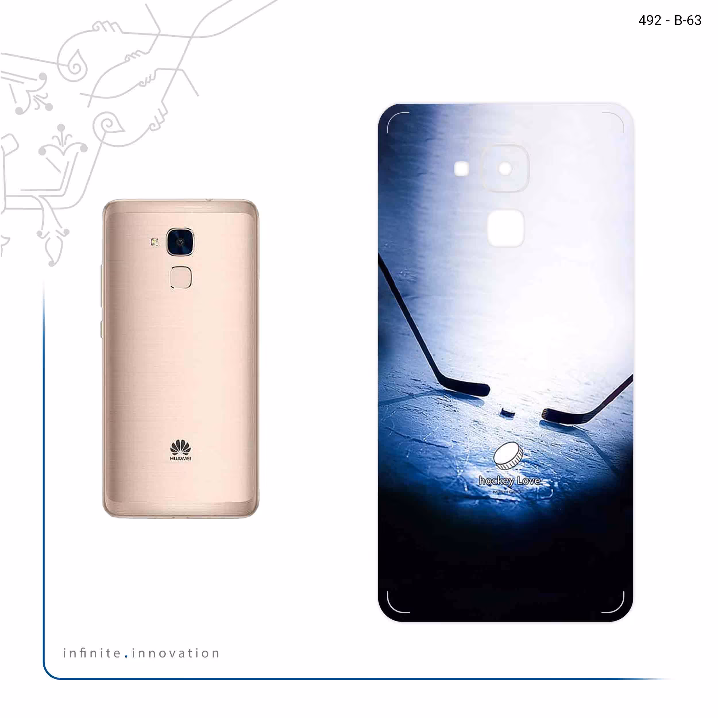 برچسب پوششی ماهوت مدل Ice hockey مناسب برای گوشی موبایل هوآوی Gt3