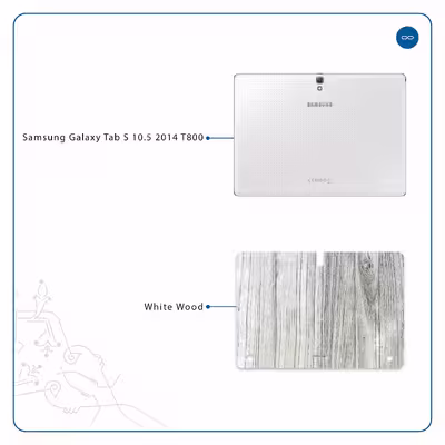 برچسب پوششی ماهوت مدل White Wood مناسب برای تبلت سامسونگ Galaxy Tab S 10.5 2014 T800