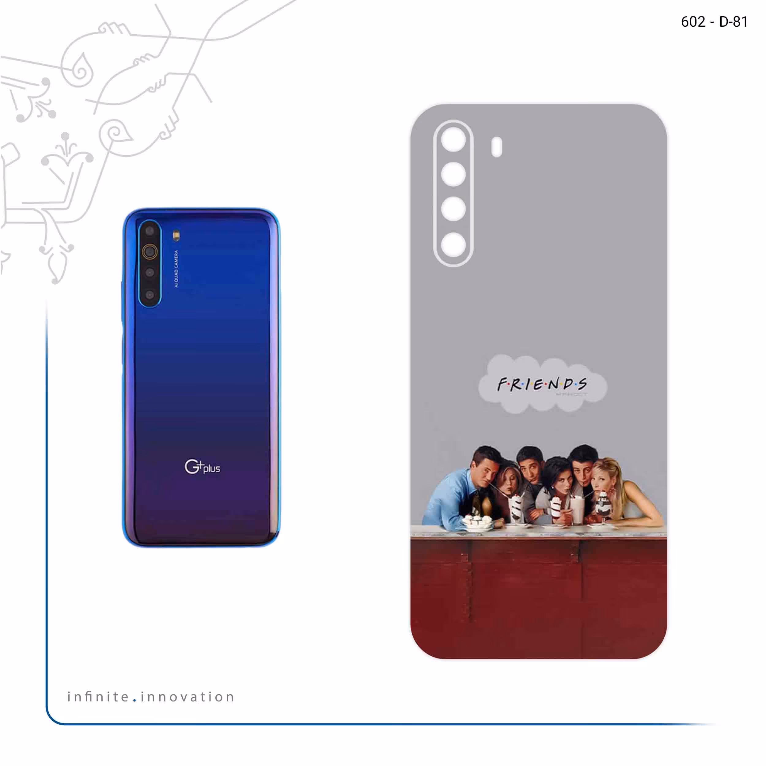 برچسب پوششی ماهوت مدل Friends 1 مناسب برای گوشی موبایل جی پلاس X10