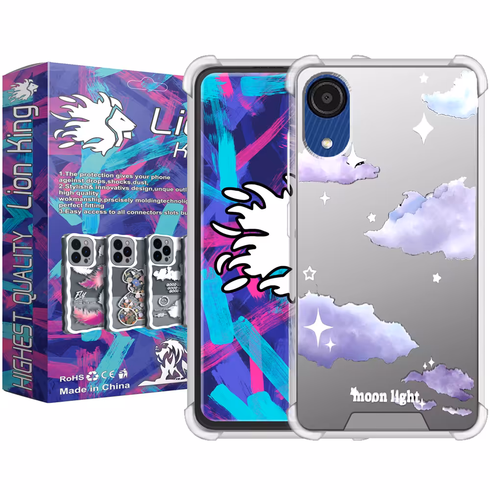 کاور لاین کینگ مدل آینه ایی نشکن طرح آسمان مناسب برای گوشی موبایل سامسونگ Galaxy A03 Core