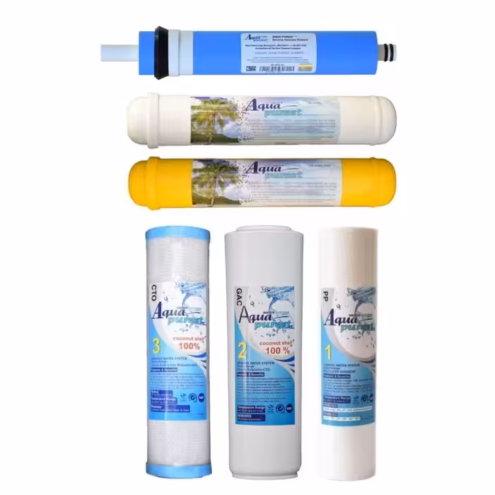 فیلتر دستگاه تصفیه آب آکوا پیورست مدل SW 6066 NEW مجموعه 5 عددی به همراه فیلتر تصفیه آب مدل ممبران