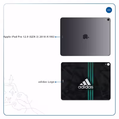 برچسب پوششی ماهوت مدل adidas-Logo مناسب برای تبلت اپل iPad Pro 12.9 (GEN 3) 2018 A1983