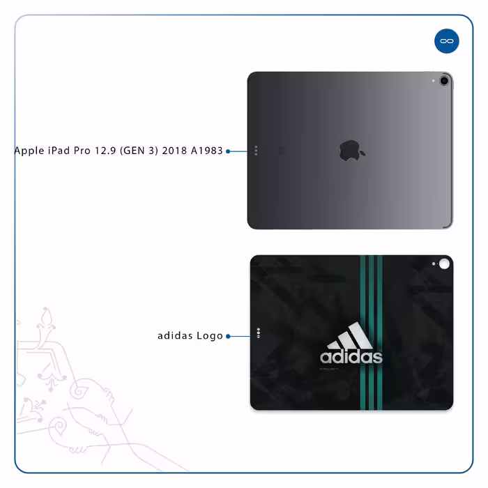 برچسب پوششی ماهوت مدل adidas-Logo مناسب برای تبلت اپل iPad Pro 12.9 (GEN 3) 2018 A1983