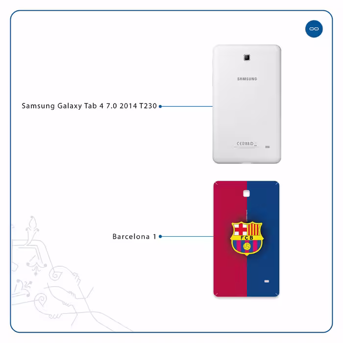 برچسب پوششی ماهوت مدل Barcelona مناسب برای تبلت سامسونگ Galaxy Tab 4 7.0 2014 T230