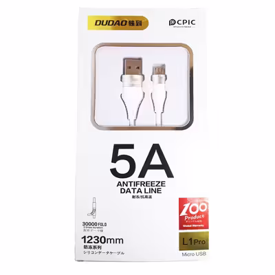 کابل تبدیل USB به MicroUSB دودا مدل L1pro طول 1.2 متر