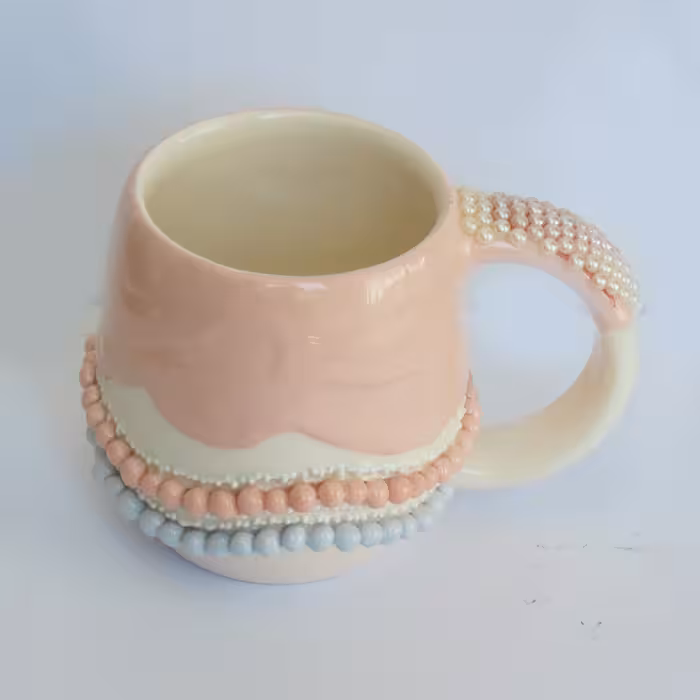 ماگ سرامیکی طرح مروارید مدل دستساز کد 1120