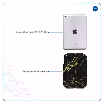 برچسب پوششی ماهوت مدل Graphite-Gold-Marble مناسب برای تبلت اپل iPad mini 2012 A1432