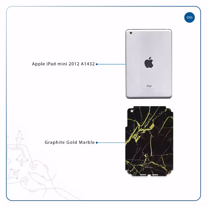 برچسب پوششی ماهوت مدل Graphite-Gold-Marble مناسب برای تبلت اپل iPad mini 2012 A1432