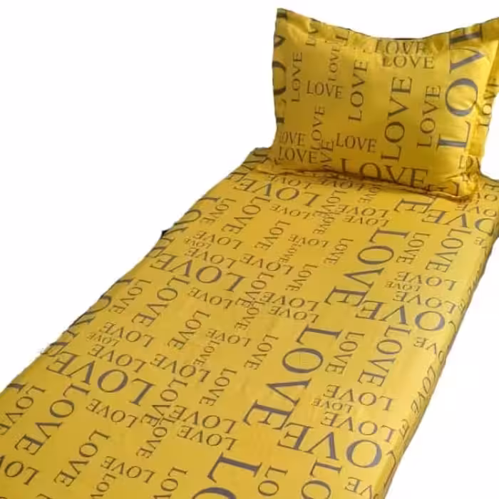 سرویس ملحفه مدل کشدار طرح لاو کد ni03 یک نفره دو تکه