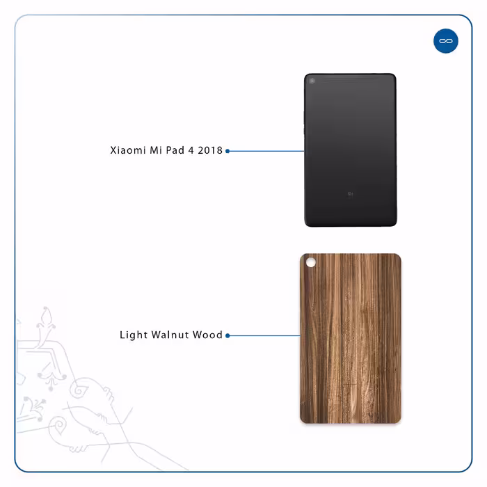 برچسب پوششی ماهوت مدل Light Walnut Wood مناسب برای تبلت شیائومی Mi Pad 4 2018