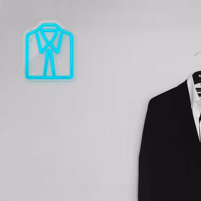 چراغ دیواری نئون دیزاین طرح Men-Clothes_TBL