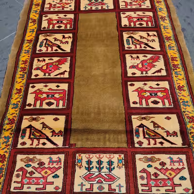 فرش دستبافت یک و نیم متری طرح کف ساده کد AA265