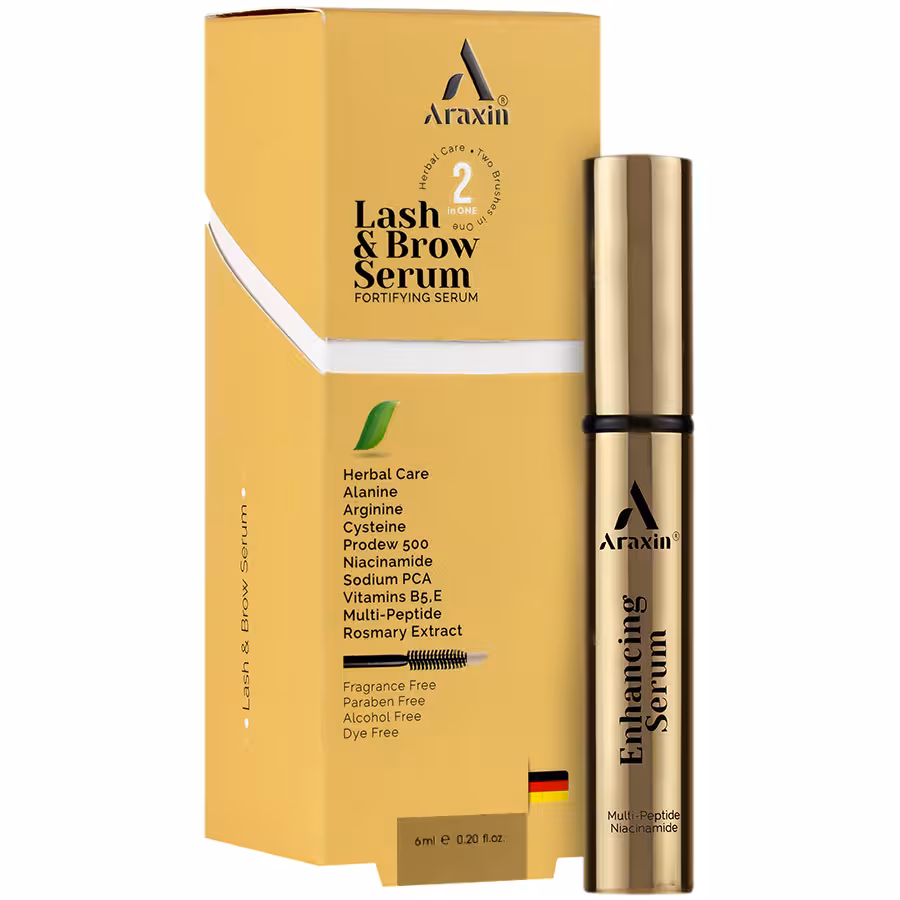 سرم گیاهی تقویت کننده و ضد ریزش مژه و ابرو آراکسین حجم 6 میلی لیتر