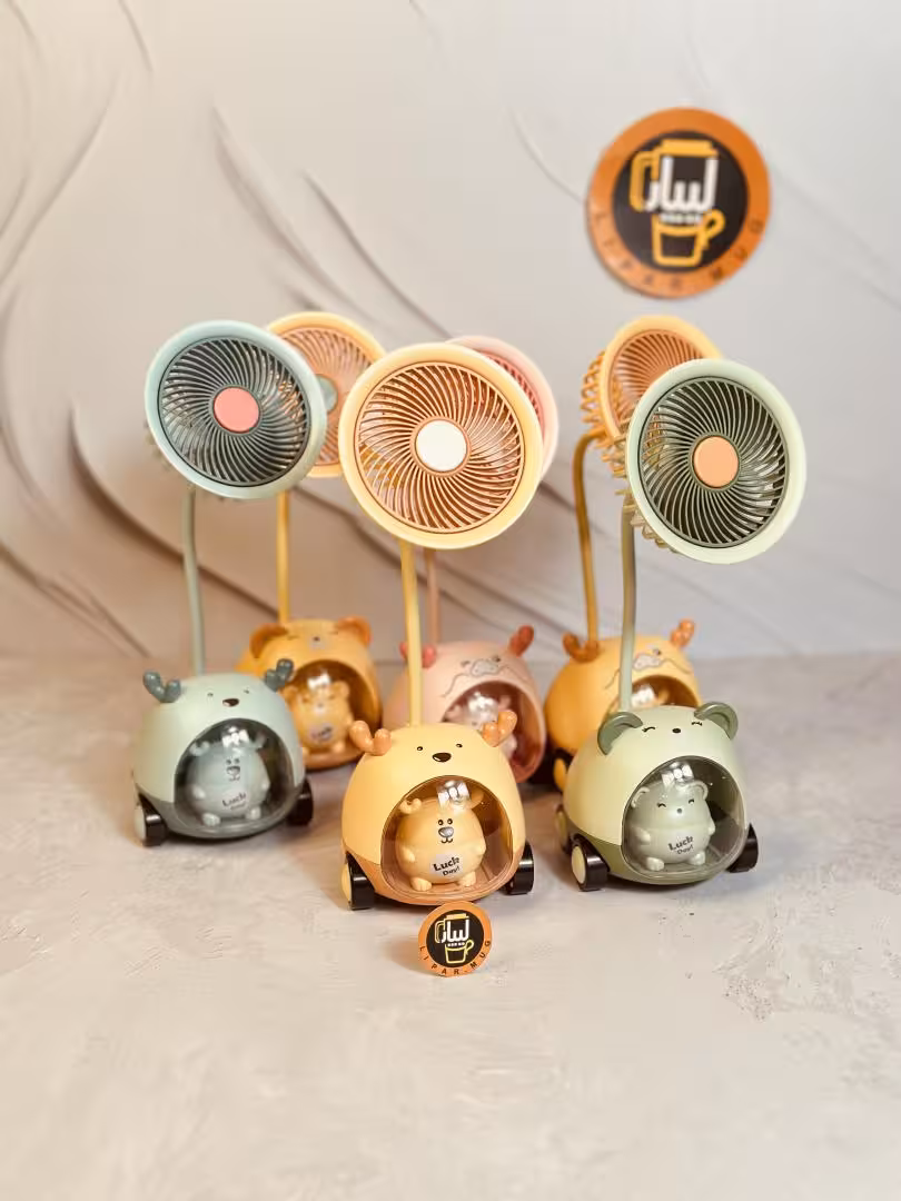 پنکه رو میزی چراغدار شارژی کد 3604