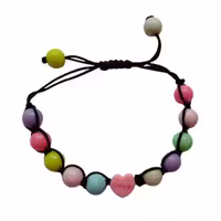 دستبند زنانه چند رنگ با بافت مشکی  مدل فیمو لاو کد HC044