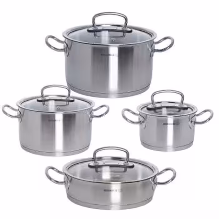 سرویس قابلمه و تابه استیل 8 پارچه کرکماز مدل پرولاین کد 1147