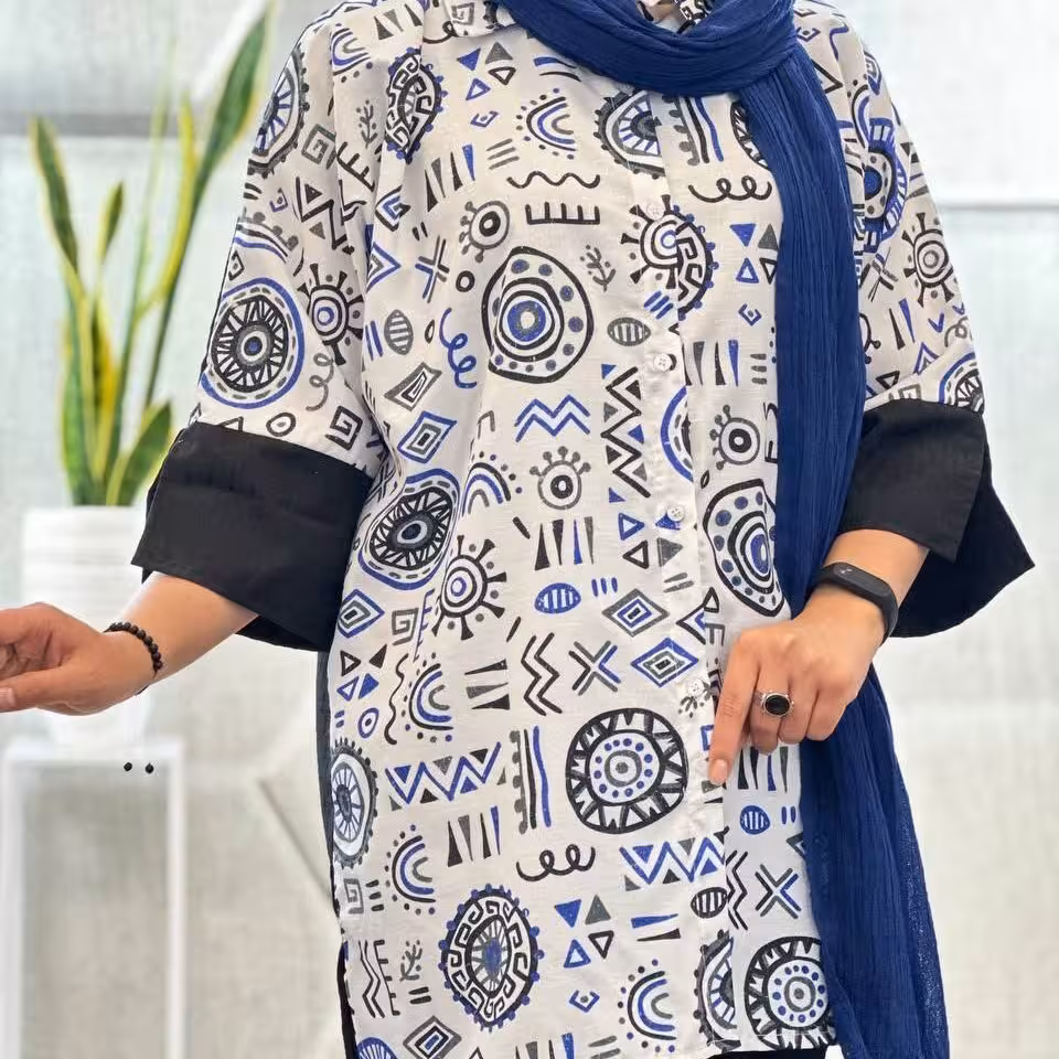 مانتو مکزیکی جنس ژاکارد درجه یک تاستونی خنک