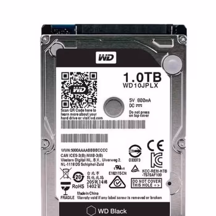 هارد لپ تاپ وسترن دیجیتال ظرفیت 1 ترابایت بلک 32 مگابایت بافر 7200 دور  گارانتی 1 ساله