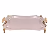 سینی مستطیل متوسط دالبر دسته طلایی نگینی پایه دار ریور کد BG7226