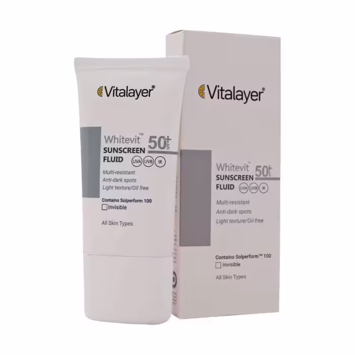 فلوئید ضد آفتاب ضد لک وایت ویت ویتالیر 50 میلی لیتر | Vitalayer Whitevit Anti-Brown Spot Whitening Fluid