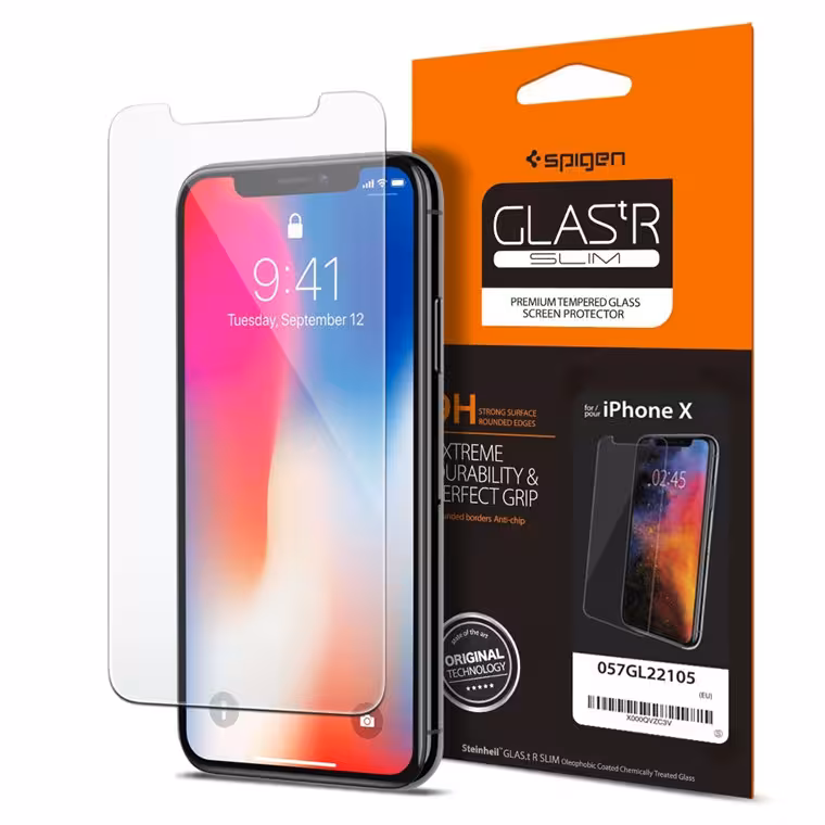 محافظ صفحه نمایش اسپیگن مدل GlastR Slim مناسب گوشی آیفون iPhone11 Pro/X/XS
