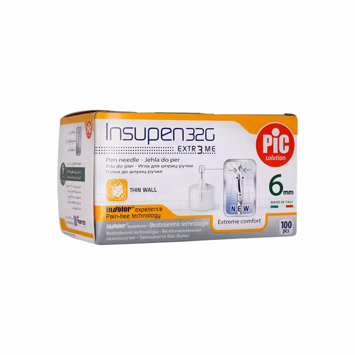 سر سوزن قلم انسولین 6 میلی متر پیک سلوشن | 100 عددی