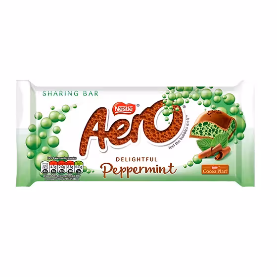شکلات بار حبابی نعنا فلفلی Aero نستله 90 گرمی