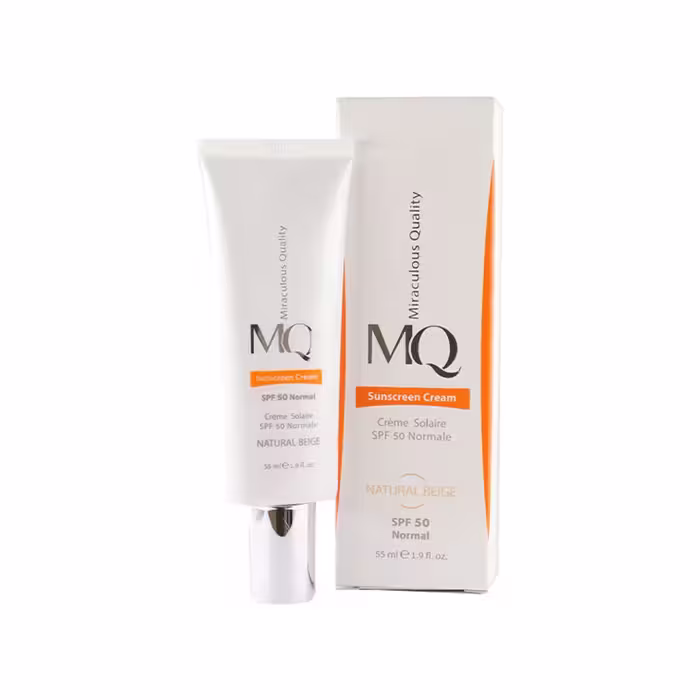 کرم ضد آفتاب نرمال SPF 50 بژ طبیعی ام کیو حجم 55 میلی لیتر