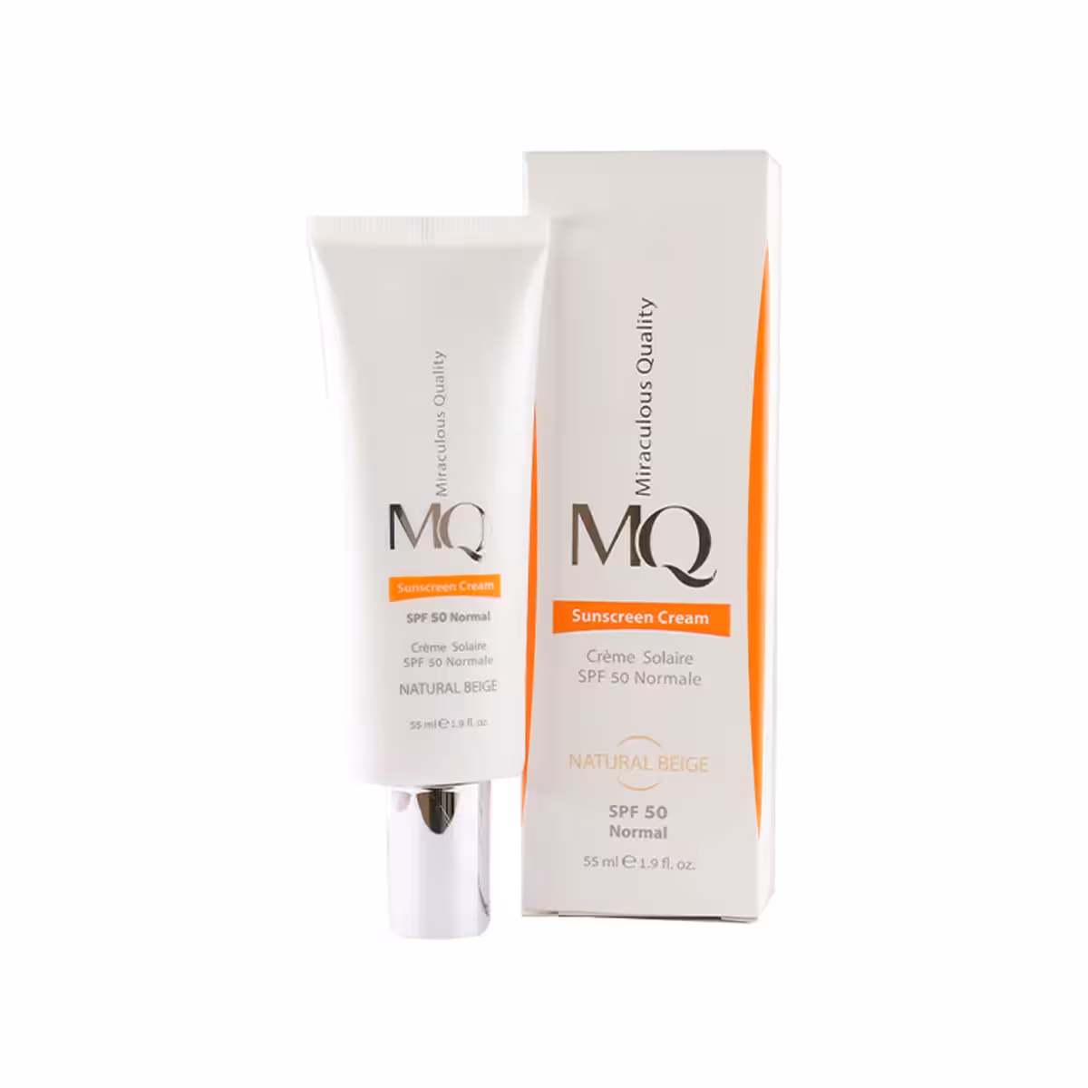 کرم ضد آفتاب نرمال SPF 50 بژ طبیعی ام کیو حجم 55 میلی لیتر
