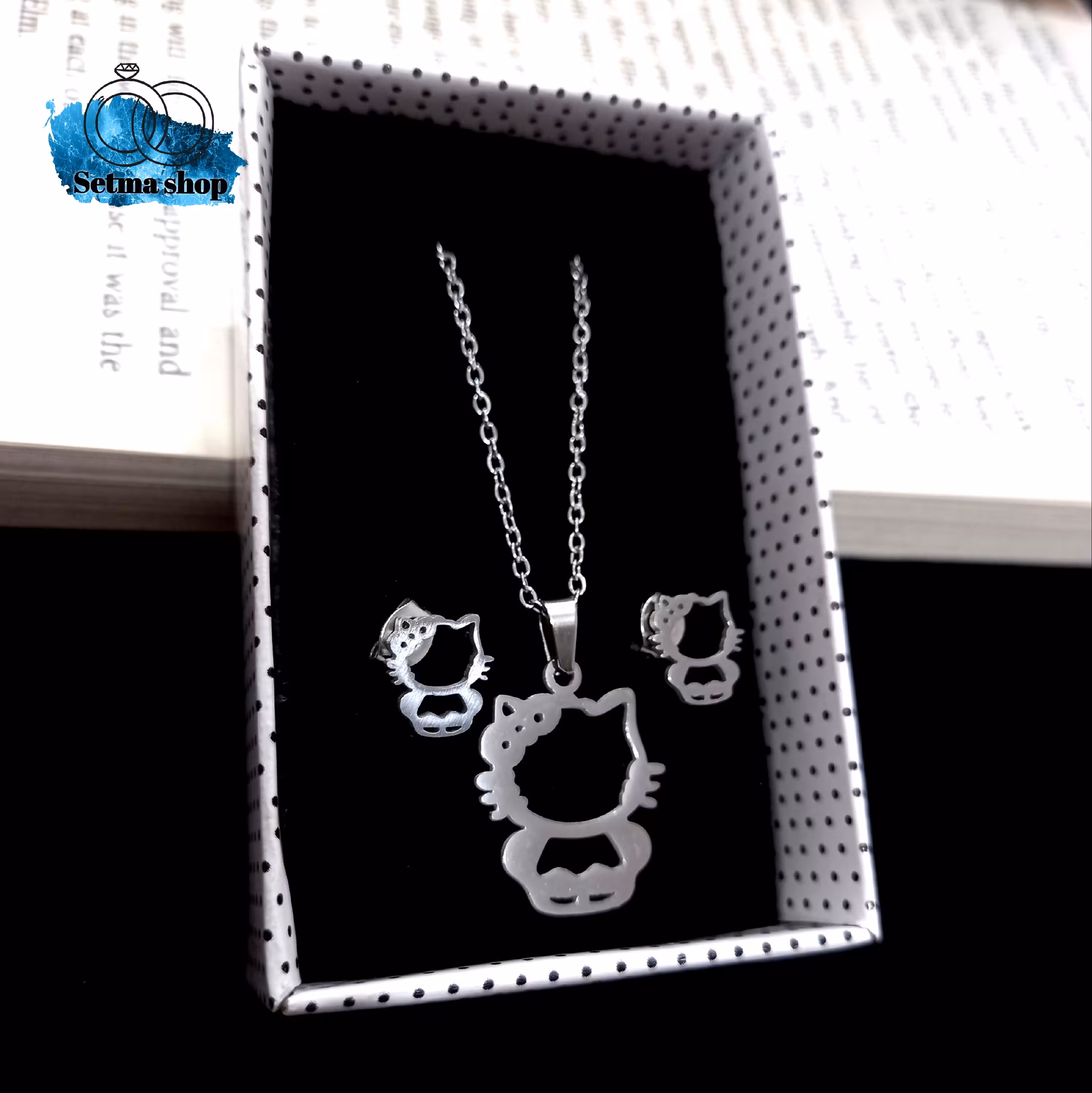 نیم ست استیل رنگ ثابت با طرح کیتی