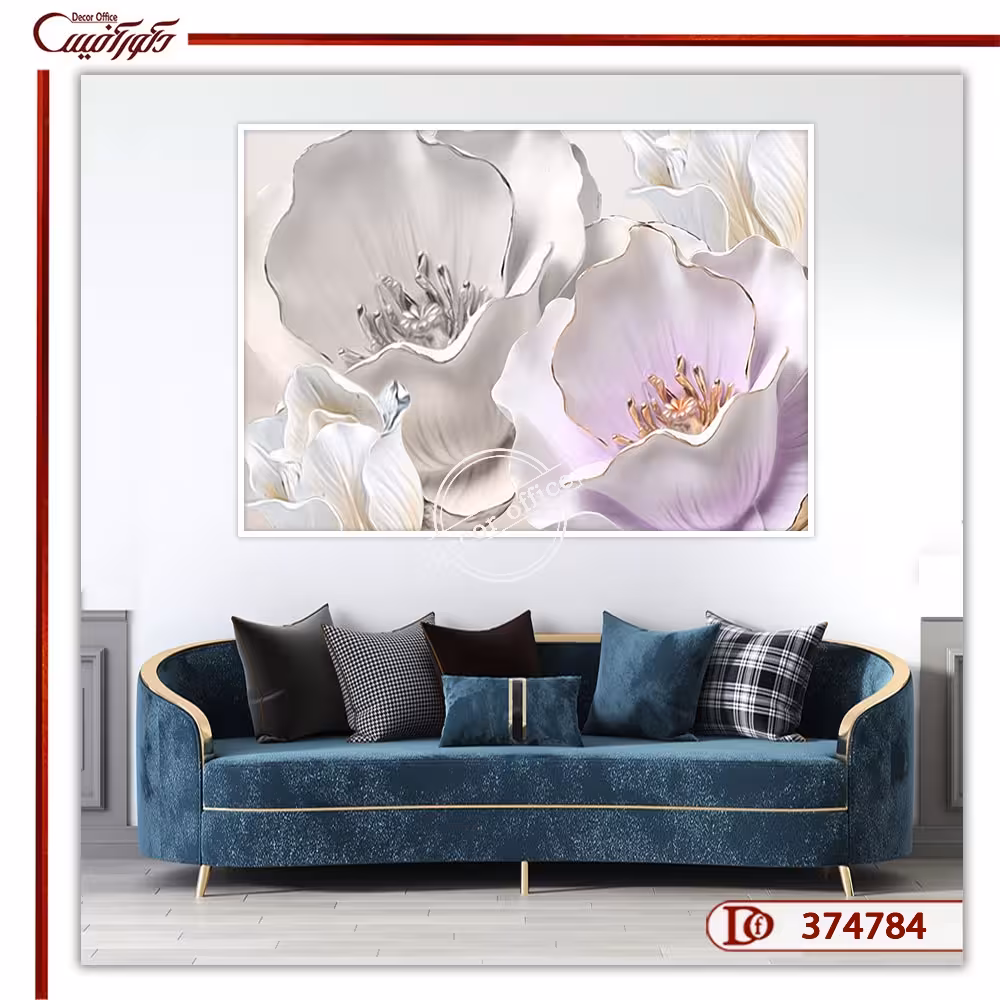 تابلو دیواری گل سفید صورتی R374784