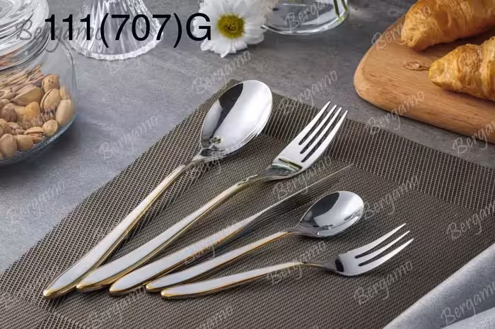 سرویس قاشق وچنگال 38 پارچه 6 نفره برگامو کد 111(707)G Bergamo