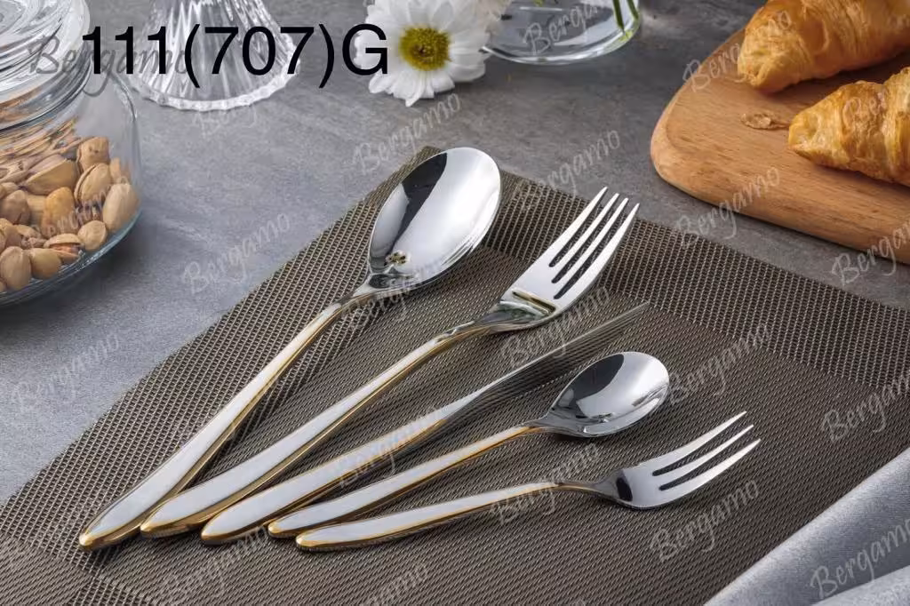 سرویس قاشق وچنگال 38 پارچه 6 نفره برگامو کد 111(707)G Bergamo