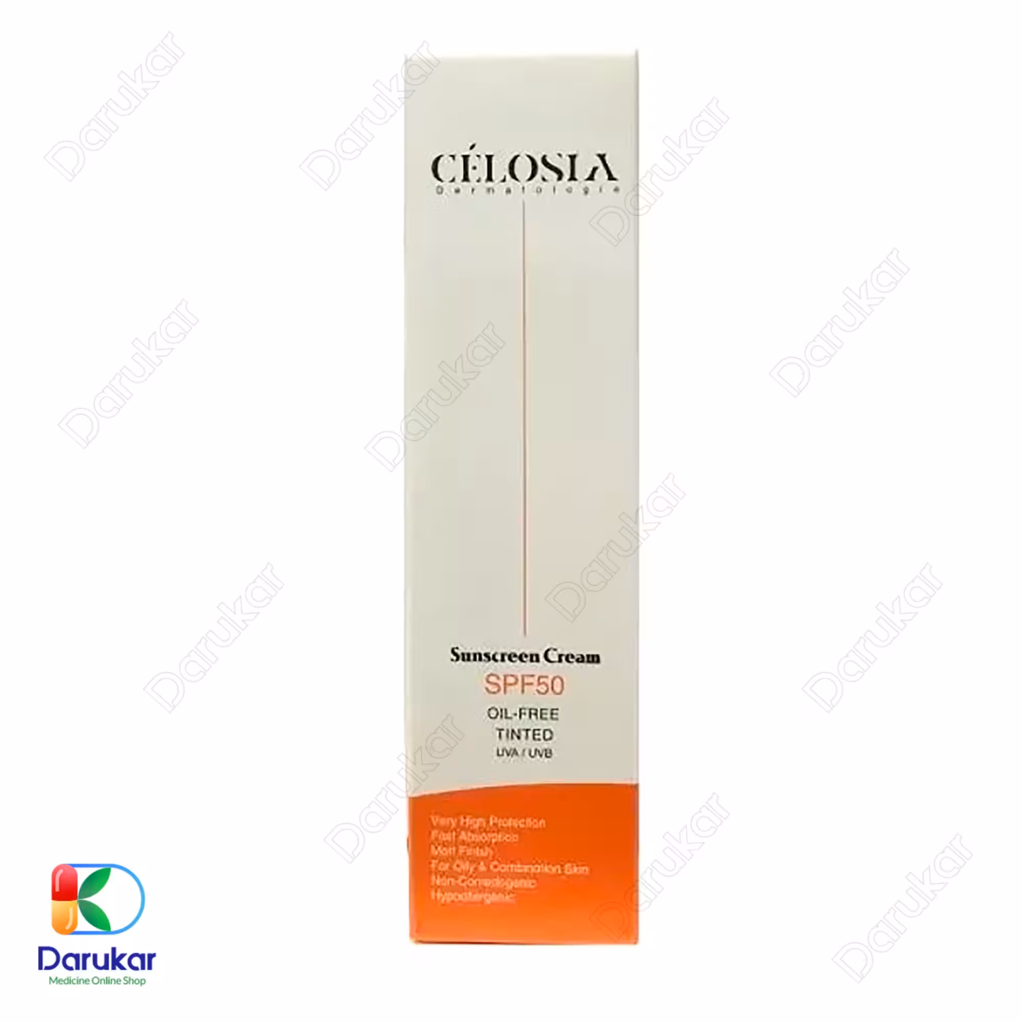 کرم ضدآفتاب رنگی سلوسیا SPF50 فاقد چربی