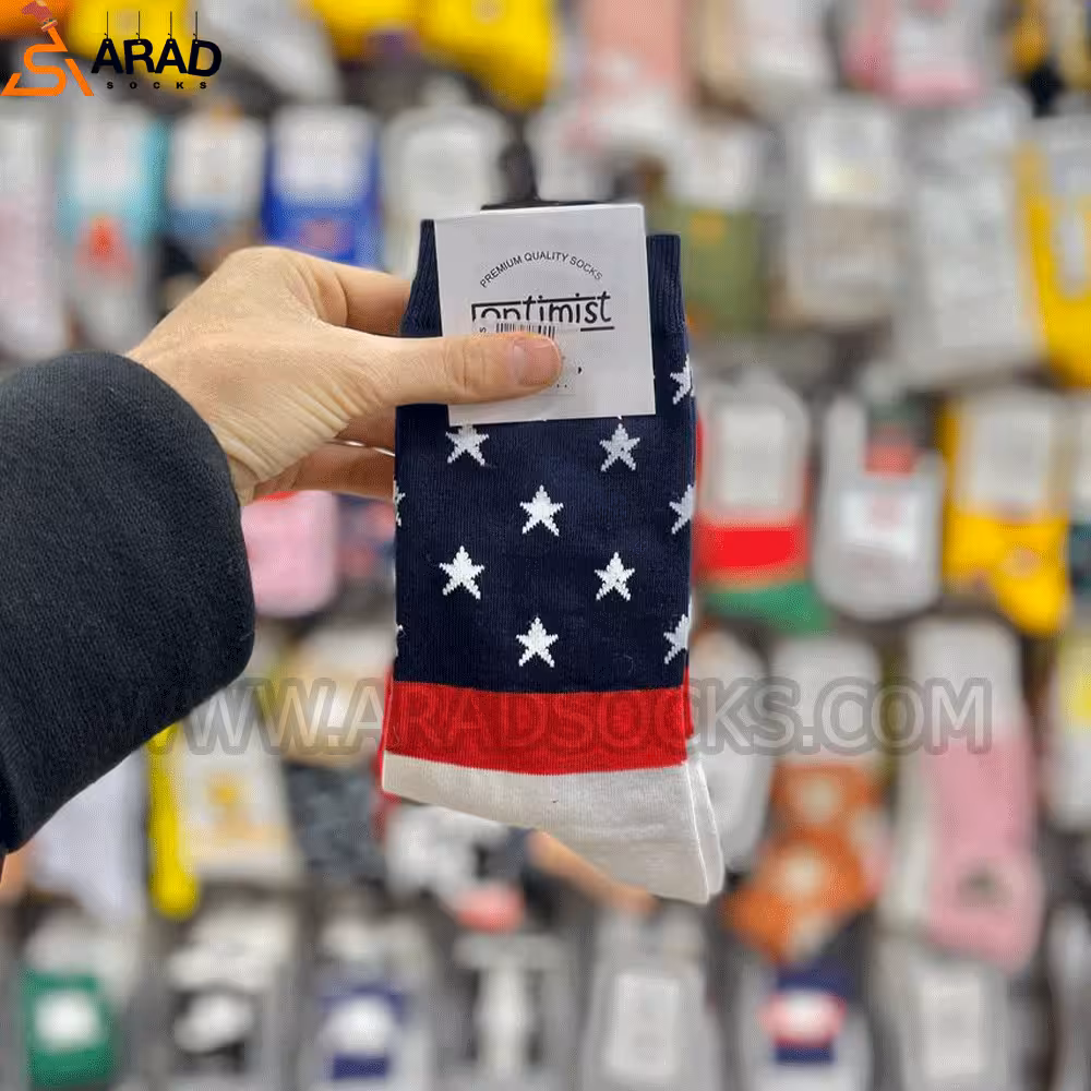 جوراب ساقدار طرح پرچمUSA