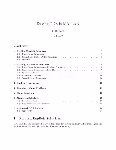خرید و دانلود نسخه کامل کتاب Solving Ordinary Differential Equations with Matlab