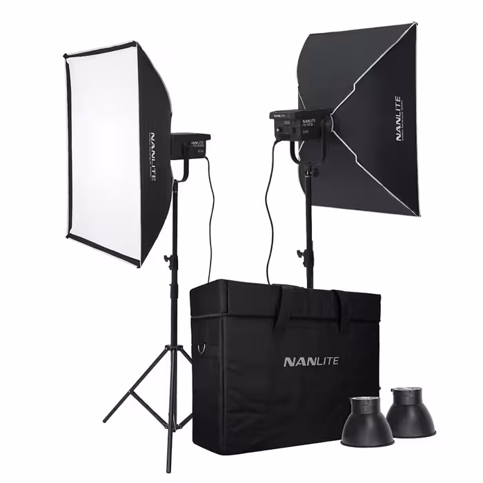 کیت 2 تایی نور ثابت نانلایت Nanlite FS-300B با سافت باکس و سه پایه