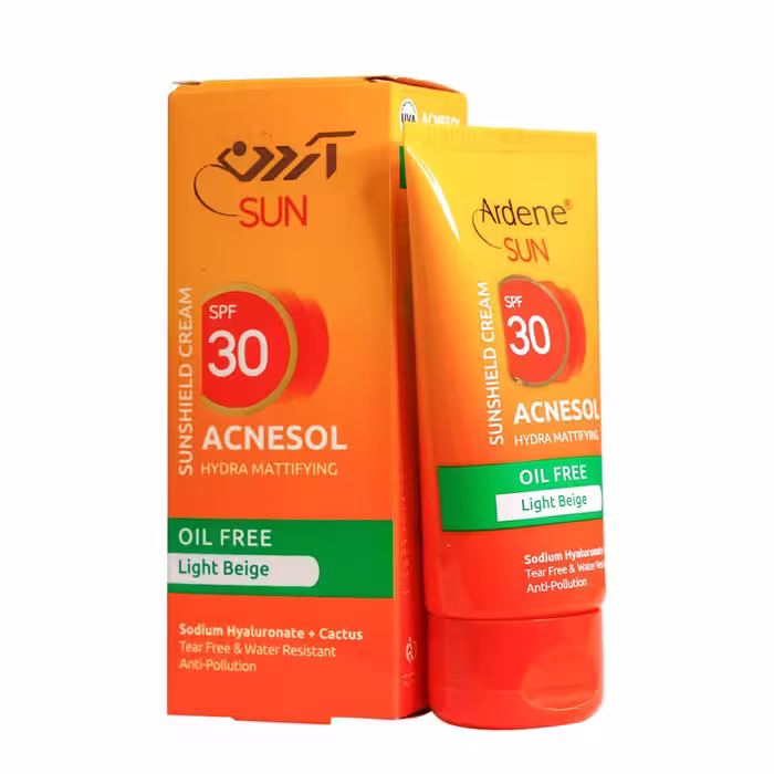 ضد آفتاب آکنسول بژ روشن فاقد چربی SPF30 آردن 50 گرمی