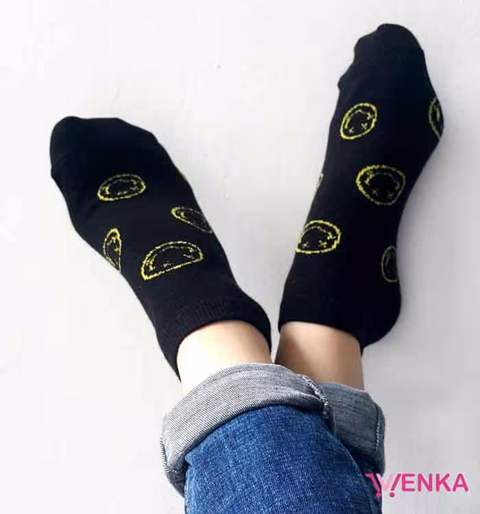 جوراب مچی طرح هپی فیس